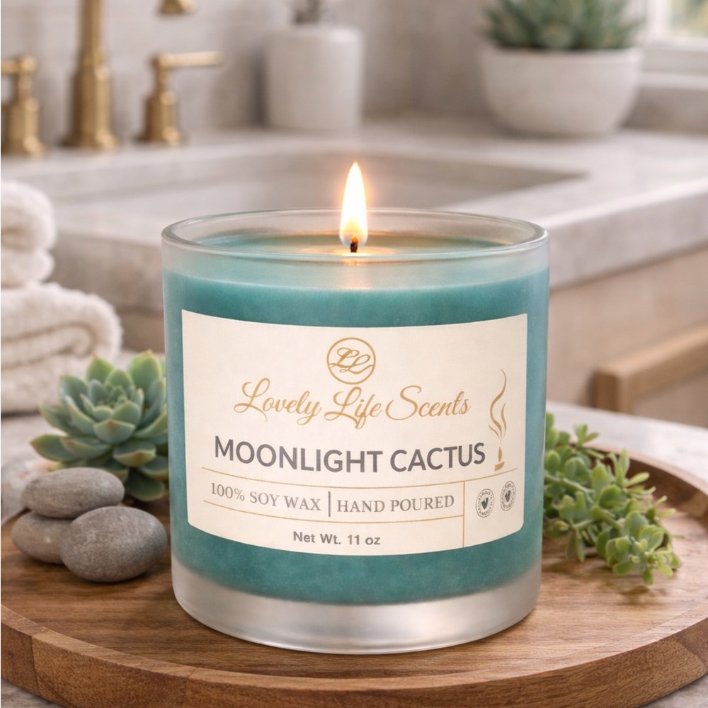 Moonlight Cactus 11 oz Premium Soy Candle from Lovely Life Scents - Picture 3 of 4